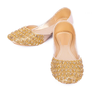 Zapatos Khussa Paquistaníes al por Mayor para Mujer, Zapatos Planos y Ligeros para Interiores, Khussa Personalizados con Cuentas, Jutti Khussas - Product Image 5