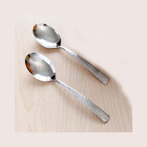 Kitchenware Set Stainless Steel Soup Spoon Set Dishwasher Safe Eco-Friendly Modern Simplicity <b>Silver</b> Color 2-Piece - Product Image 3