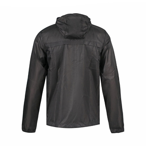 Premium OEM Men's Black Hooded Waterproof Windbreaker <b>Jacket</b> Vintage Casual Autumn Wear Polyester Shell Quick Dry Zipper Closure - Product Image 2