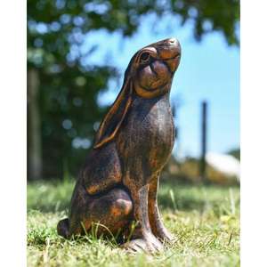 Artisanat métallique, sculpture de lapin en bronze, figurine de lapin antique faite à la main, décoration de Pâques, ornements - Product Image 3