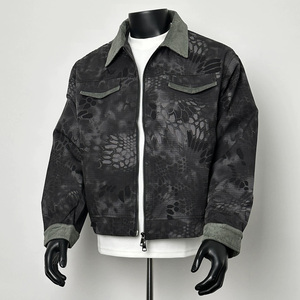 Unisex Corduroy <b>Bomber</b> <b>Jacket</b> Windproof Mandarin Collar Casual <b>Summer</b> Style Polyester Cotton Blend - Product Image 3