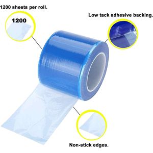 Pellicola adesiva barriera 4 \ "X 6 \" confezione 14400 nastri blu monouso (1200 fogli Per rotolo) pellicola protettiva con nastro chirurgico barriera - Product Image 5