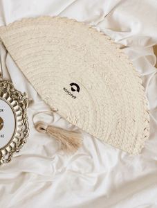 Abanico de Hoja de Palma de Bambú Hecho a Mano, Estilo Vintage, Recuerdo de Boda - Product Image 6