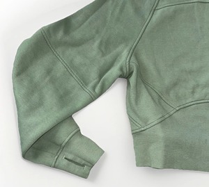 Sudadera Oversize con Cuello de Campana y Media Cremallera Verde Salvia - Product Image 4