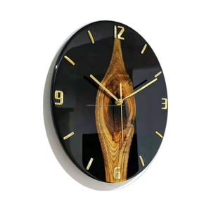 Horloge en bois en résine époxy unique pour la décoration de salon Horloge murale en résine époxy et bois entièrement personnalisée pour la décoration de Noël - Product Image 3