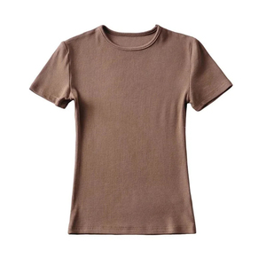 เสื้อยืดผู้หญิงสีดำ โพลีเอสเตอร์ 100% คอกลม แขนสั้น สไตล์ลำลอง สีพื้น ทรงเข้ารูป ระบายอากาศได้ดี เป็นมิตรกับสิ่งแวดล้อม ผ้าแคนวาส สำหรับฤดูร้อน - Product Image 6