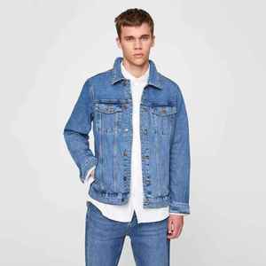 Hot Selling Custom Made 100% Cotton Breathable Denim Jacket | Men Slim Fit Rugged Casual Streetwear Winter Fashion Zipper - Product Image 1
