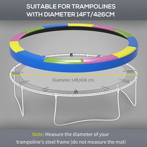 Housse de protection pour trampoline de 14 pieds - Imperméable, résistante aux déchirures, tapis de sécurité toutes saisons pour parc de trampolines - Product Image 4