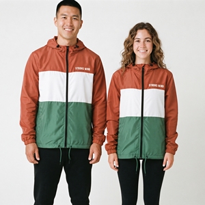 เสื้อแจ็คเก็ตกันลม 100% ไนลอนโพลีเอสเตอร์ สำหรับทุกเพศ เหมาะสำหรับเดินป่า ตั้งแคมป์ กันน้ำ กันฝน มีฮู้ด ซิป - Product Image 1