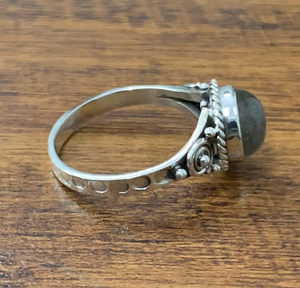 Bague en argent sterling 925 avec pierre de labradorite, pierre précieuse à reflets bleus, bague artisanale, bijoux bohèmes, cadeau pour elle - Product Image 3