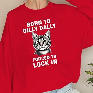 Born to Dilly Dally Sweats décontractés pour femmes Tissu tricoté imprimé - Product Image 1