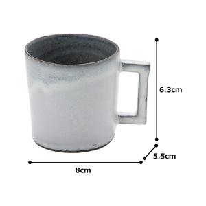 Mug en céramique japonaise RIKIZO 140ml Fabriqué au Japon Motif terrazzo vintage Gris Blanc Tasse à café Poignée carrée Lave-vaisselle Micro-ondes - Product Image 2