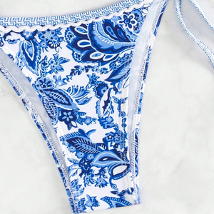 Floral Print Women Two Piece Swimsuit Halter <b>Triangle</b> Swimwear Summer Beachwear Bathing Suit 2 Piece Spandex Polyester <b>Bikini</b> - Product Image 5