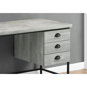 Scrivania Moderna Contemporanea da 55 Pollici per Ufficio Domestico con Cassetti Portaoggetti, Laminato Grigio e Metallo Nero per Lavoro con Laptop - Product Image 3