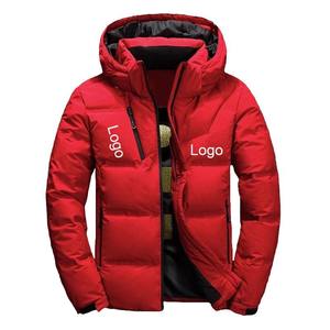 Custom Coated Canvas Eco-Friendly Quick Dry Casual Winter Puffer <b>Jacket</b> Hooded Stand Collar Zipper - Product Image 4