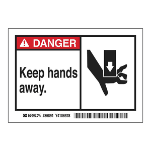 Étiquettes de danger autocollantes durables pour zones de sécurité industrielle - Avertissement en relief 'Ne pas s'approcher des mains' - Product Image 1