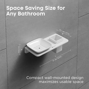 Jabonera de Vidrio Cuadrada Pequeña para Montar en la Pared, con Acabado Cromado en Aleación de Zinc, Juego de Accesorios de Baño para Jabón de Manos en la Ducha - Product Image 4