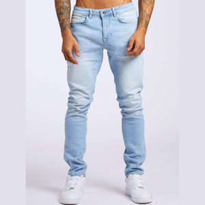 <b>Men</b> <b>high</b> quality custom denim <b>jeans</b> solid autumn style <b>high</b> <b>waist</b> slim straight trousers - Product Image 5