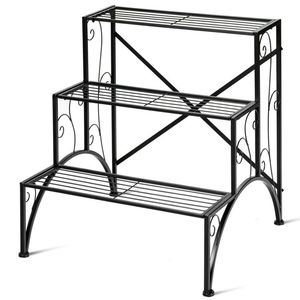 Étagère à plantes en métal à 3 niveaux, style escalier, pour jardin et patio - Product Image 4