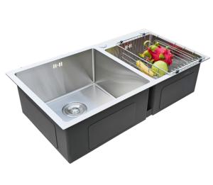 Évier de cuisine double en acier inoxydable 304 de luxe avec surface brossée, prix de gros direct usine du Vietnam - Product Image 4