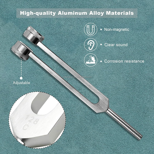 ชุดส้อมเสียงสำหรับการรักษาจักระ128Hz 256Hz 512Hz พร้อมค้อนสะท้อนสำหรับครูสอนโยคะชาวพุทธ - Product Image 2