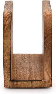 Porte-serviettes en bois de forme rectangulaire, 5,5 pouces de large, 4 pouces de haut, 2,5 pouces de profondeur, décoration de cuisine rustique, table de ferme - Product Image 4