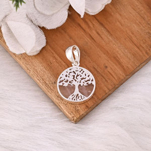 Classic 925 Sterling Silver Pendant Rose <b>Quartz</b> Elegant Looking Gemstone Tree Of Life Jewelry Wholesale Exporter - Product Image 2