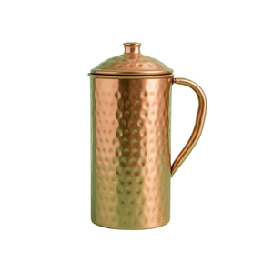 Pure Hammered Copper Water <b>Jug</b> with Lid Handcrafted Ayurvedic Copper Pitcher Antique Copper Ware Manufacturer Bulk Drinkware - Product Image 1