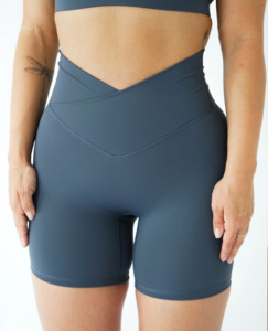 Shorts Deportivos Casuales para Mujer, Cintura Media, con Bolsillos, Transpirables, Cintura Elástica, Tejido de Lona, Ajustados, de Secado Rápido, Antiarrugas - Product Image 4