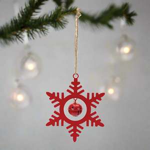 Adorno Navideño de Campana con Copo de Nieve Rojo |   Decoración Colgante para Árbol de Navidad |   Decoración Festiva para el Hogar - Product Image 5