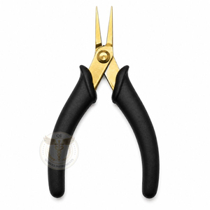 Pince à anneaux brisés robuste Qorvex Instruments en acier inoxydable avec poignée noire pour la fabrication de bracelets, poids personnalisé - Product Image 1