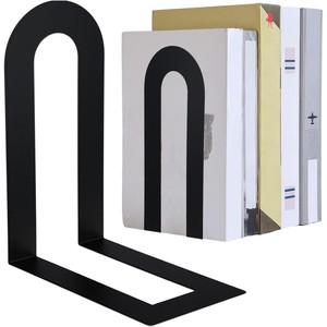 Acacia Wood Geometric Pyramid Bookends with <b>Black</b> Steel <b>Frame</b> Wholesale - Product Image 2