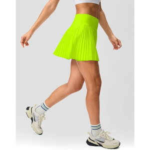 Women's Pleated Tennis <b>Skirt</b> <b>Elastic</b> <b>Waist</b> Solid Color Sporty Mini <b>Skirt</b> Breathable Spandex Polyester Summer Wear - Product Image 2
