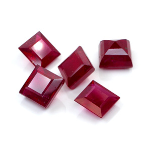 Rubis naturels de Bangkok, carrés calibrés de 6,5 mm, pierres précieuses de rubis naturelles facettées, prêtes à l'emploi pour la création de bijoux - Product Image 4