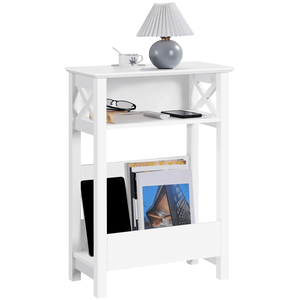 Tavolino Moderno a 3 Ripiani con Mensola Portaoggetti Bianco Arredamento per Soggiorno - Product Image 1