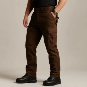 Pantalon cargo vert sur mesure pour homme, coupe slim, multi-poches, décontracté - Product Image 3