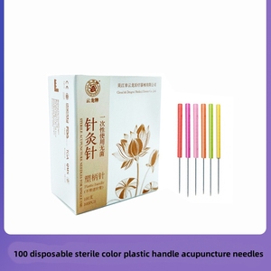 100 Uds menos dolor colorido mango de plástico <span class=keywords><strong>agujas</strong></span> de acupotomía pequeña aguja de cuchillo - Product Image 2