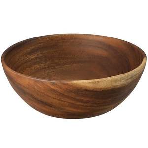 Tazón para Ensalada de Madera con Borde Ondulado, Resistente, para Cocina, Comedor y Fiestas, Venta al Por Mayor - Product Image 1