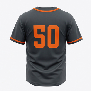 Maillot de baseball personnalisé imprimé par sublimation, col ras du cou à deux boutons, anti-bactérien, durable, double couche, avec protection des genoux - Product Image 2
