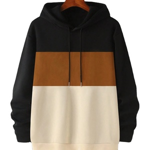 Sweat-shirts à capuche épais OEM, impression personnalisée, pull-over uni pour homme, sweat à capuche trois tons, broderie, sweat à capuche oversize - Product Image 1