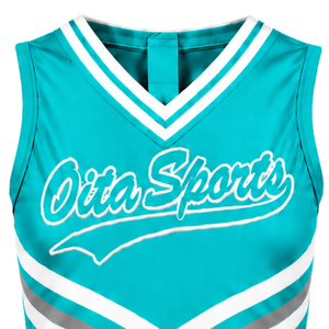 Custom Turquoise Cheer <b>Shirt</b> Sleeveless Team Sportswear Athletic Uniform Top Training Practice Performance Cheer Squad Apparel - Product Image 6