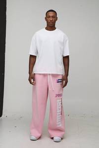 Custom <b>Men's</b> Wide Leg <b>Joggers</b> Polyester Cotton Blend Oversized Sweatpants Streetwear Casual <b>Loose</b> Fit <b>Joggers</b> For <b>Men</b> Wholesale - Product Image 5
