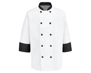 Uniforme de Chef de Manga Larga Blanco para Hombre, 100% Algodón, Cierre de Botones, Uniforme de Restaurante, Alta Calidad, Transpirable - Product Image 3