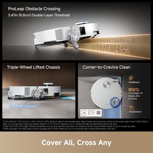 Dreame X60 Max หุ่นยนต์ดูดฝุ่นและถูพื้น, ดีไซน์บางเฉียบดูด35,000PA, ไม้ถูพื้นทำความสะอาดตัวเอง - Product Image 4