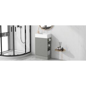 Meuble-lavabo de salle de bain gris de 18,6 po avec étagère à deux niveaux, orientation gauche-droite (Ancien SKU WF308491) - Product Image 2