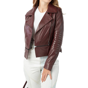 Nouvelle veste en cuir véritable pour femme, élégante et décontractée, couleur unie, coton imperméable et respirant, haute qualité, couleur personnalisable - Product Image 3