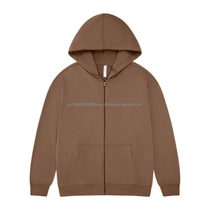 Pure Cotton 360G Heavyweight Hoodies Men'S High-Quality <b>Zipper</b> Sweater High Street Drop Shoulder Zip-Ups Hooded Jacket - Product Image 3