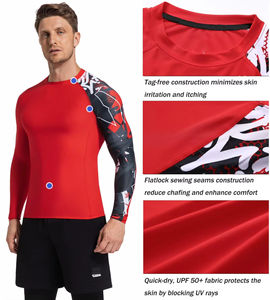 Rashguard personnalisé pour homme, manches longues, coupe compressive, séchage rapide, vêtements de sport, fabricant d'activewear imprimé par sublimation OEM - Product Image 2
