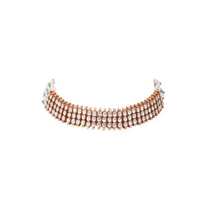 Conjunto de collar y gargantilla nupcial de diamantes Polki, joyería tradicional, Gran Río de Luz Gajaah, plata 925 para mujer - Product Image 3