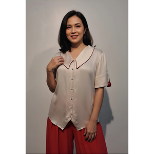 Camisa de Satén Giza Beige Ma Cherie Premium para Mujer, Estilo Elegante y Casual, Ropa de Moda Diaria para Mujer, Suministro OEM - Product Image 4